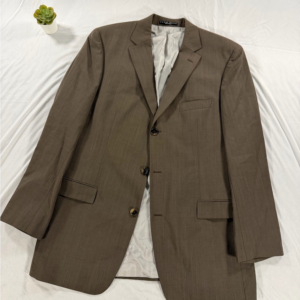 Hugo Boss Saks Fifth Lanificio 120s Blazer Sport Coat 3 Button 44L Movie Wool